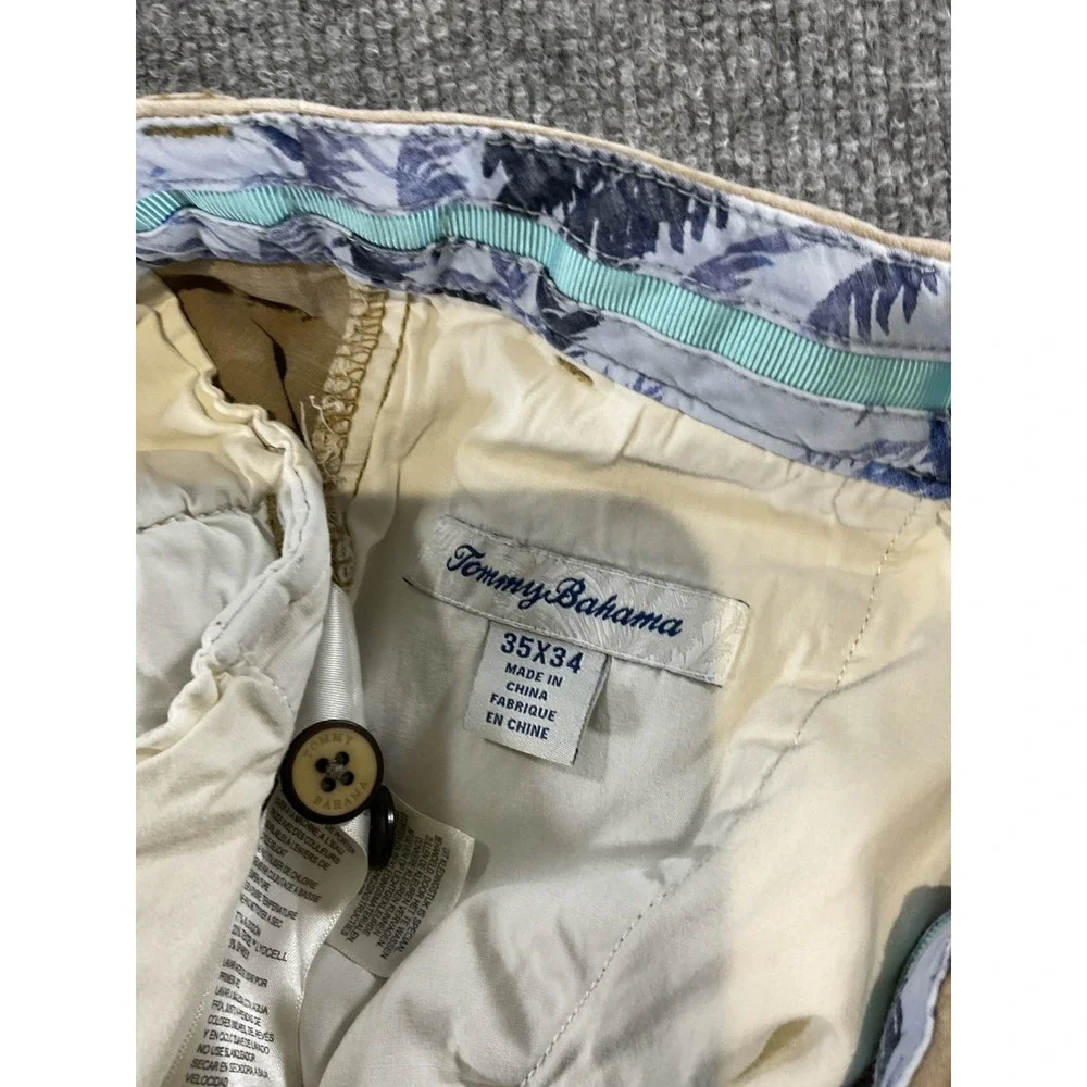 Tommy Bahama Men's Chino Pants 35x34 Khaki Tan Straight Leg Stretch Island Zone